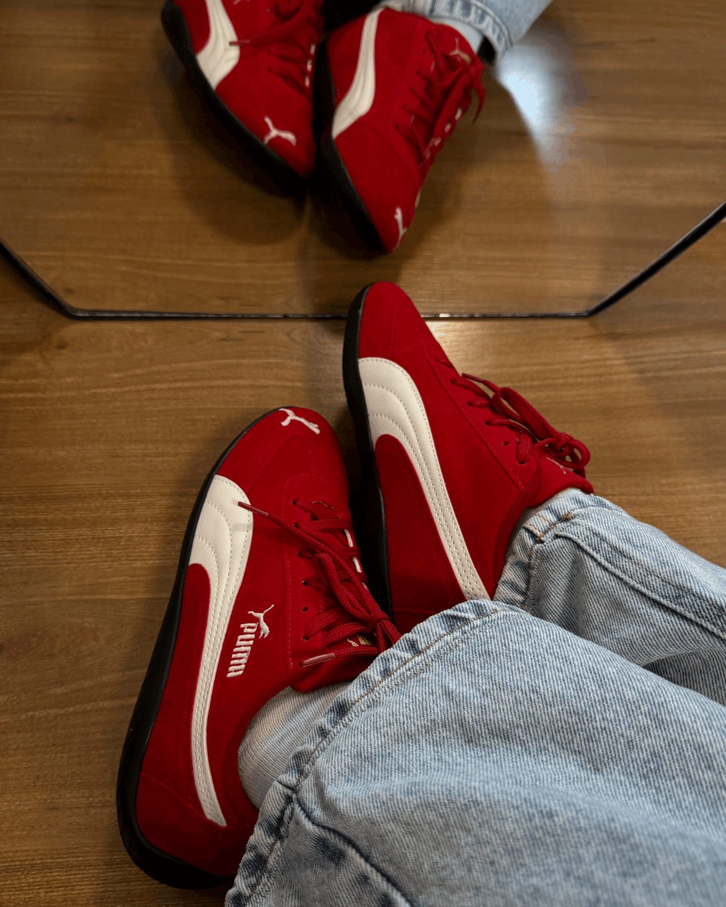 Tênis Speed Cat Vermelho Feminino em Suede