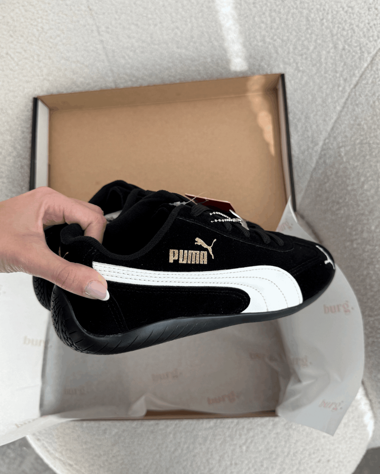 Tênis Speed Cat Preto Feminino em Suede