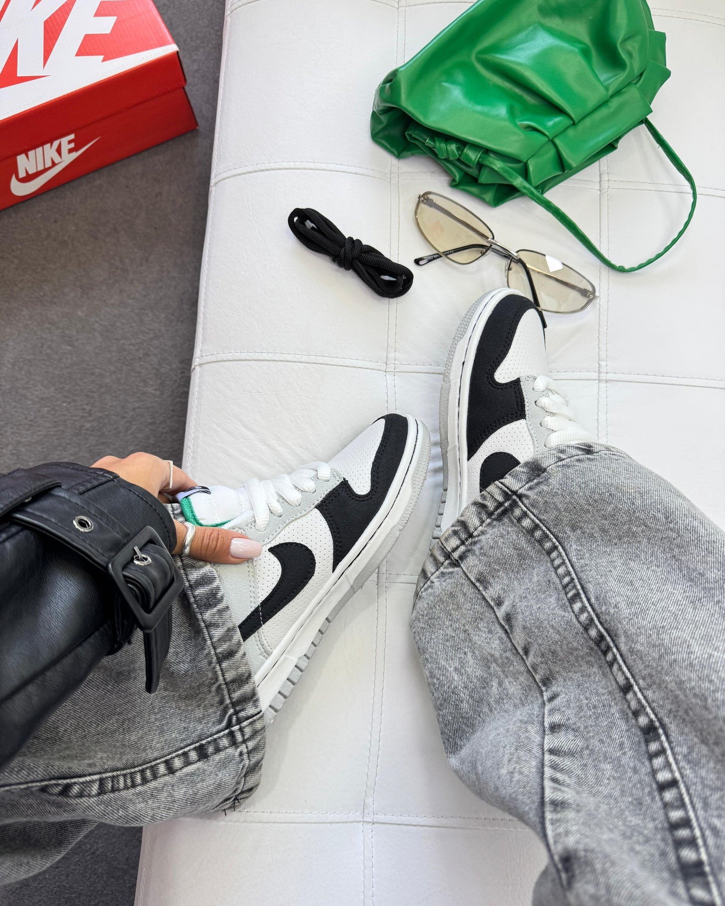 Tênis Dunk Cinza e Preto