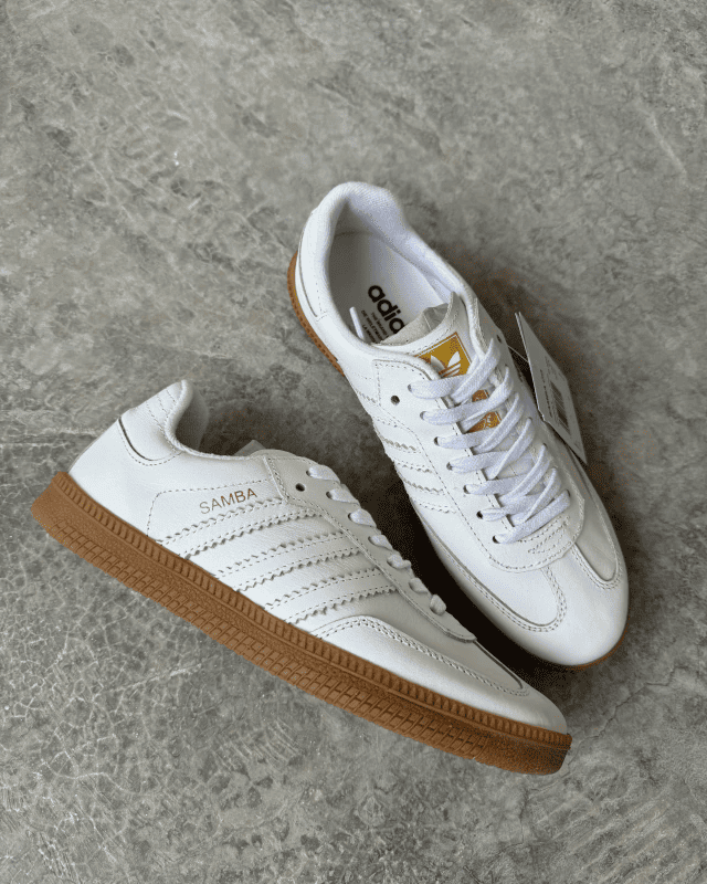 Tênis AD Samba Branco Feminino em Couro Legítimo com Sola Caramelo