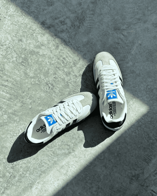 Tênis Samba OG Branco e Preto em Couro Legítimo com Design Retrô