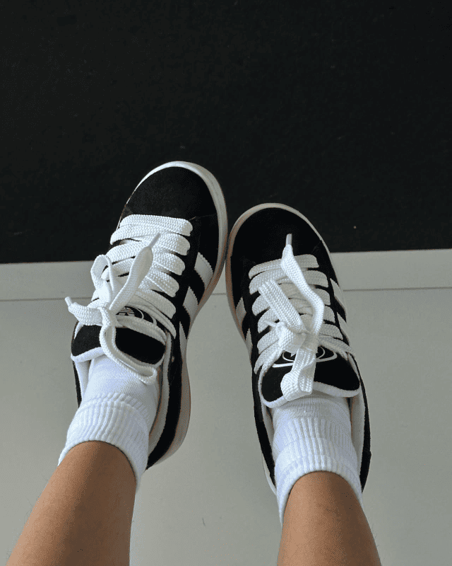 Tênis Campus 00s Preto Feminino em Couro Legítimo com Estilo Retrô