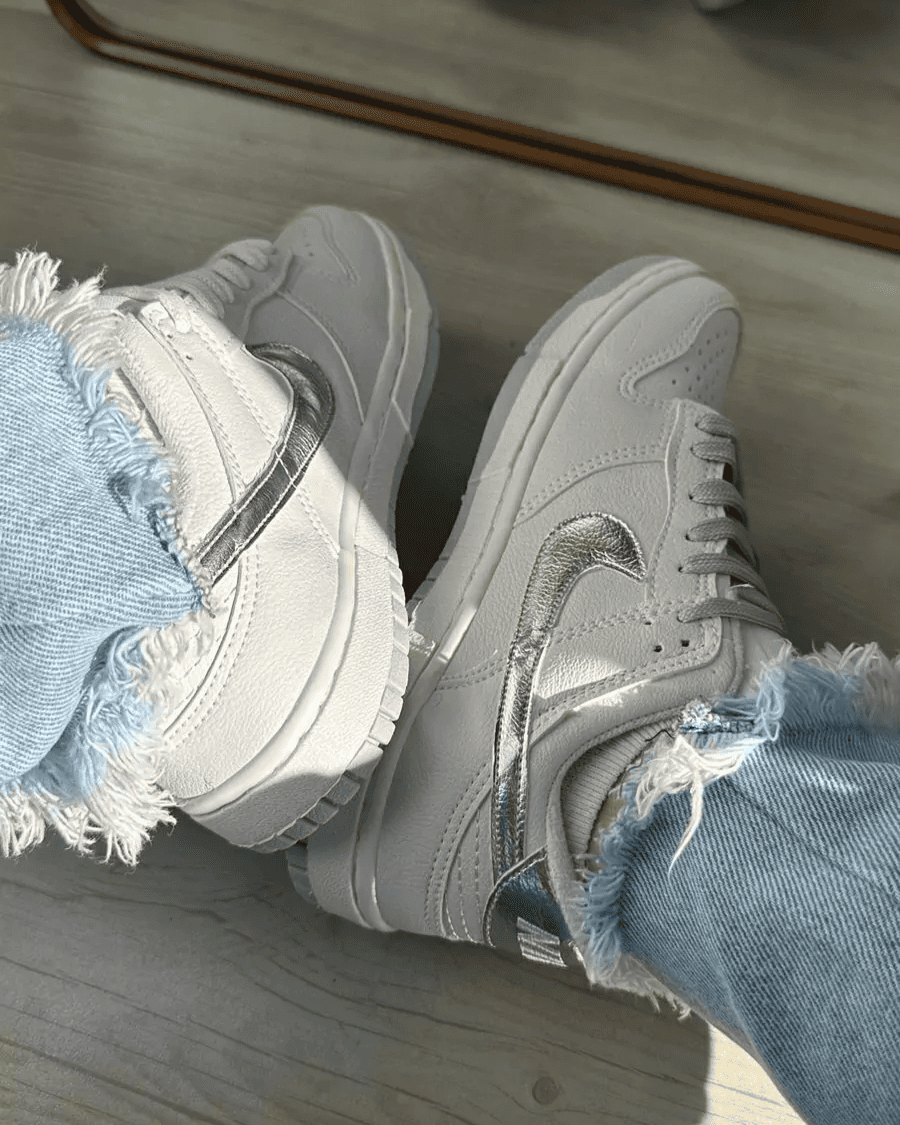 Tênis Dunk Branco Feminino Casual Clean e Confortável