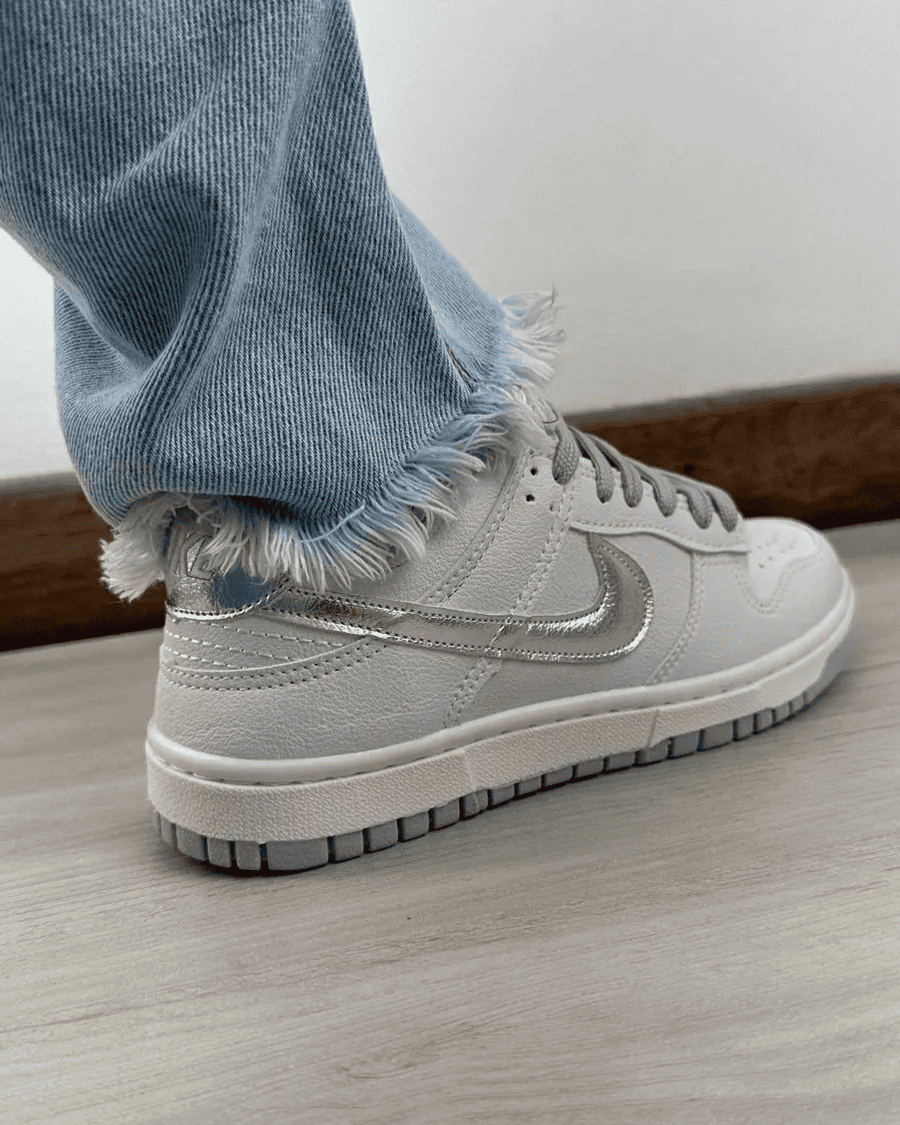 Tênis Dunk Branco Feminino Casual Clean e Confortável