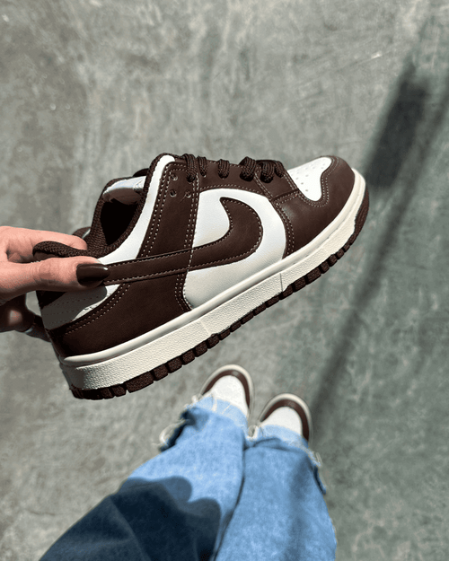 Tênis Dunk Cacau Feminino Casual Marrom com Solado em Borracha