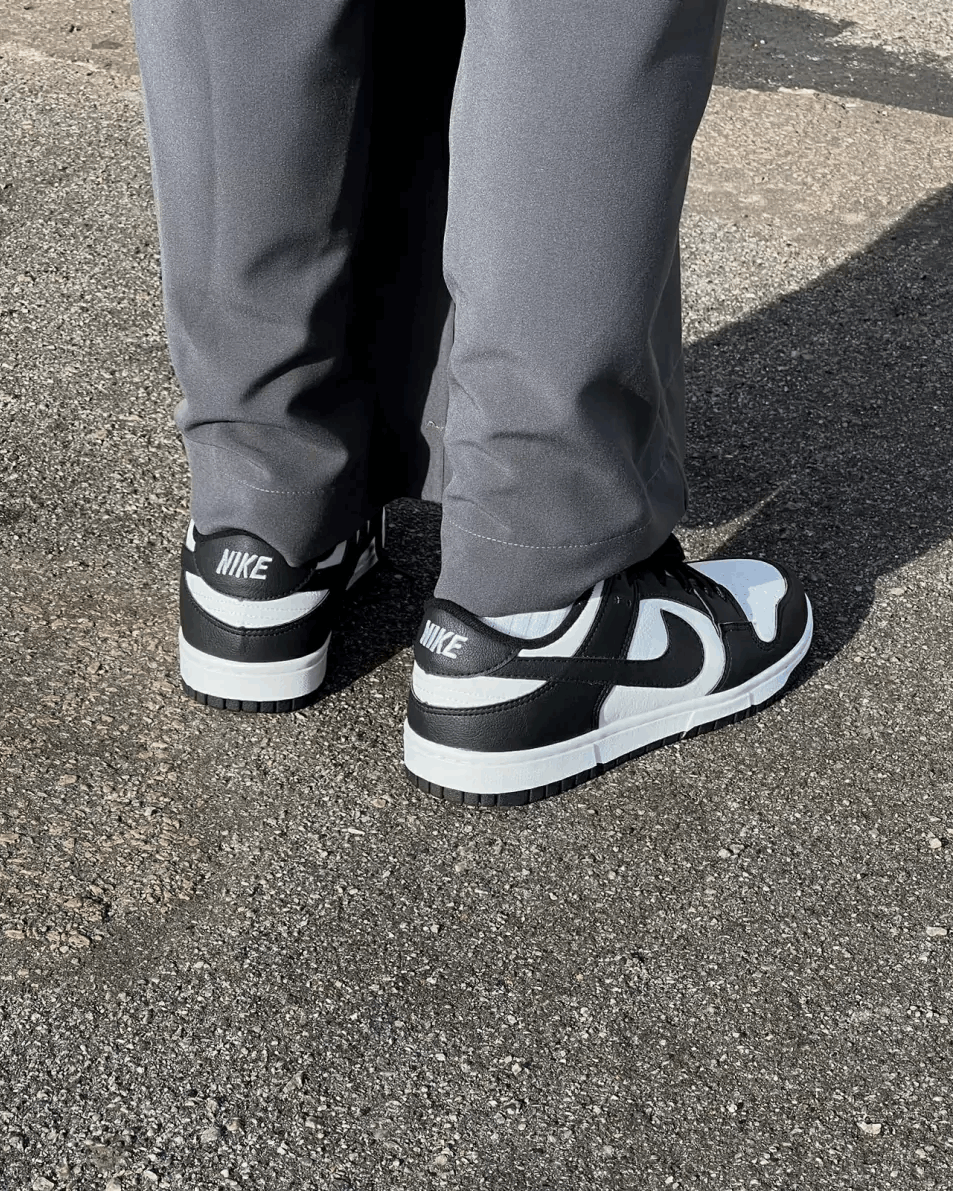 Tênis Dunk Preto e Branco Feminino Casual Confortável