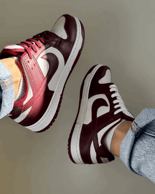 Tênis Dunk Vinho Feminino Casual Estiloso e Confortável