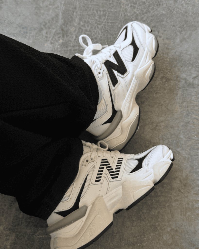 Tênis NB 9060 branco preto feminino com solado anatômico
