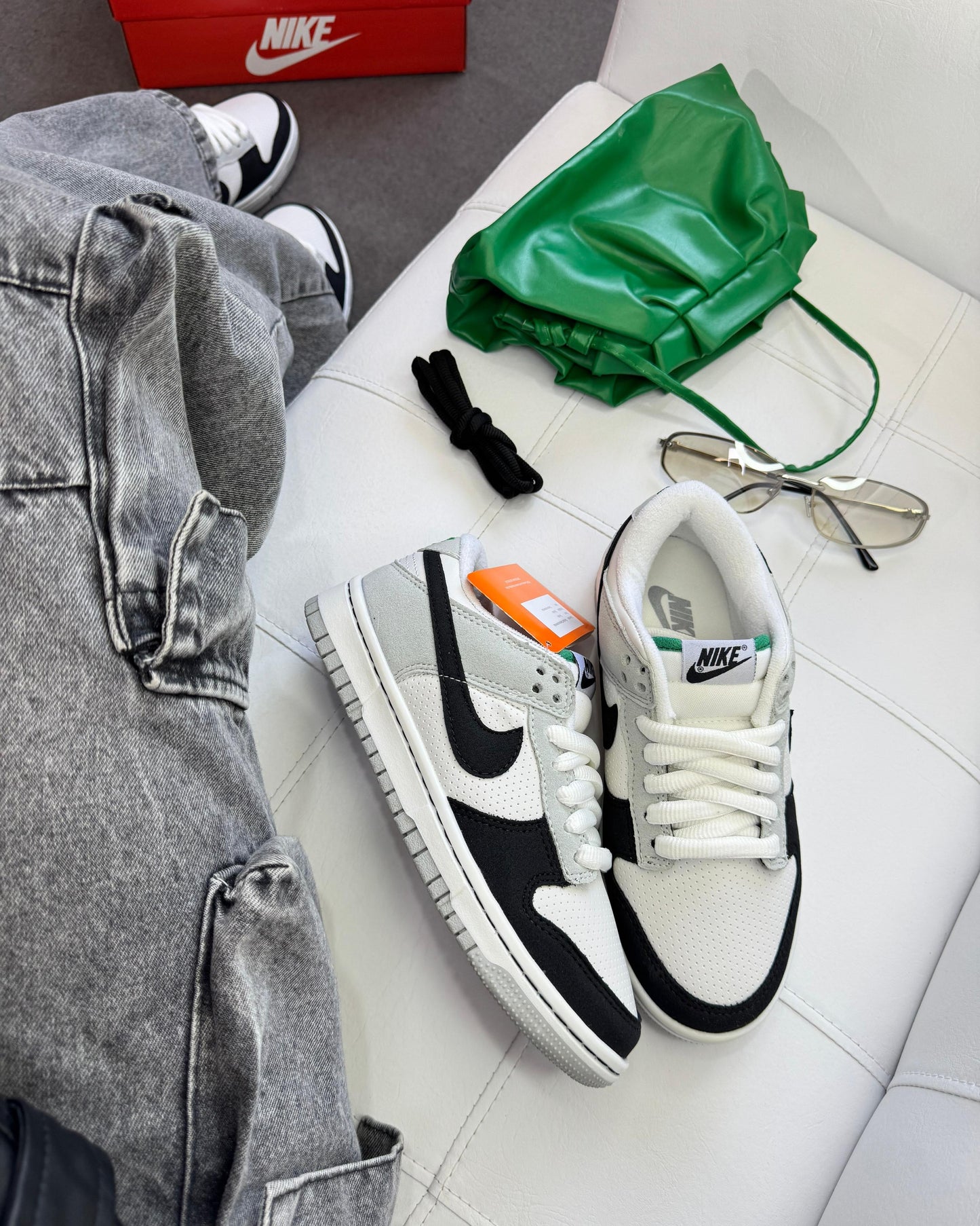 Tênis Dunk Cinza e Preto