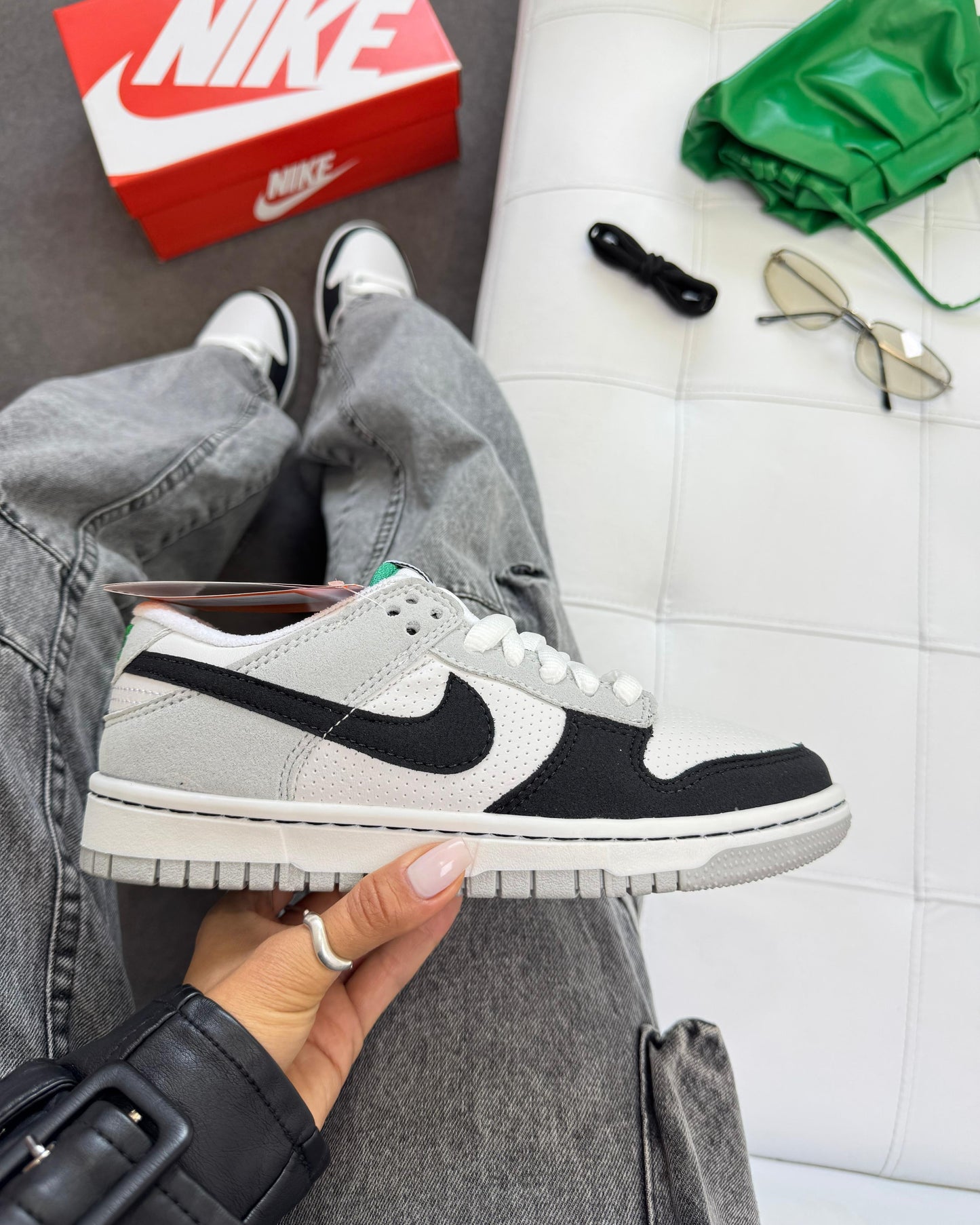 Tênis Dunk Cinza e Preto