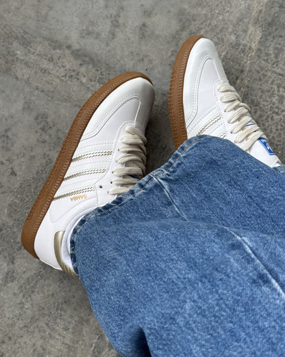 Tênis Samba Off White Dourado Sintetico