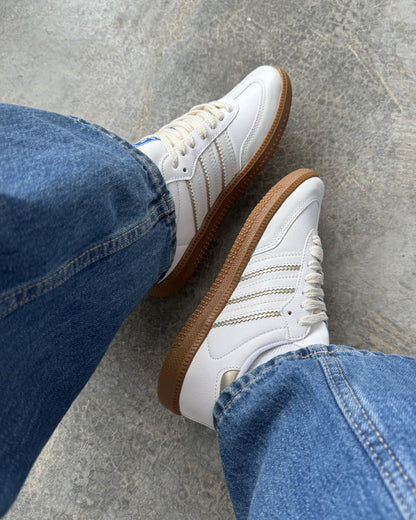 Tênis Samba Off White Dourado Sintetico