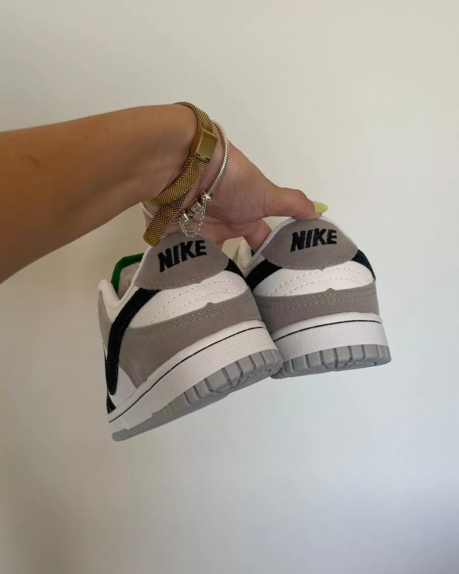 Tênis Dunk Cinza e Preto Feminino Casual Confortável e Estiloso