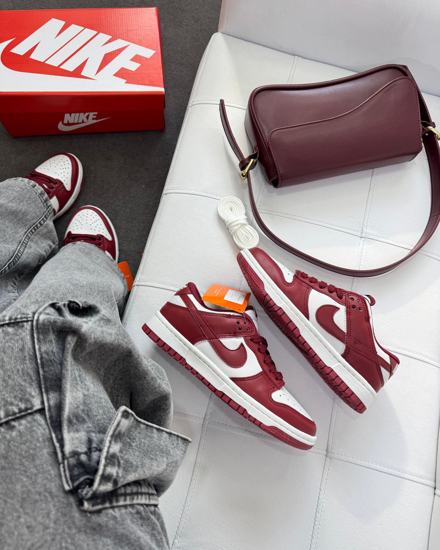 Tênis Dunk Vinho Feminino Casual