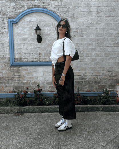 Tênis Samba OG Branco e Preto em Couro Legítimo com Design Retrô