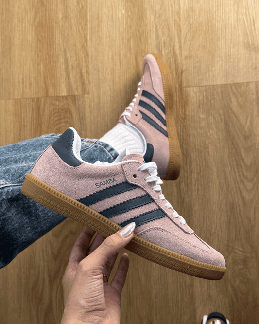 Tênis AD Samba Feminino Pink Navy em Camurça com Sola de Borracha