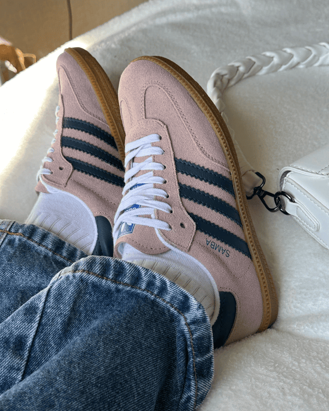 Tênis AD Samba Feminino Pink Navy em Camurça com Sola de Borracha