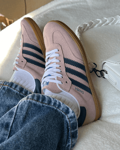 Tênis AD Samba Feminino Pink Navy em Camurça com Sola de Borracha