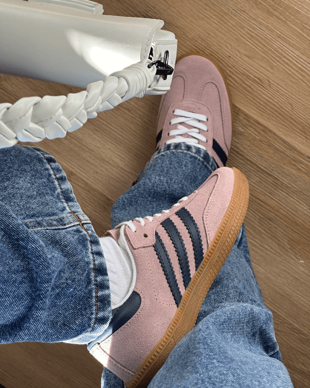 Tênis AD Samba Feminino Pink Navy em Camurça com Sola de Borracha