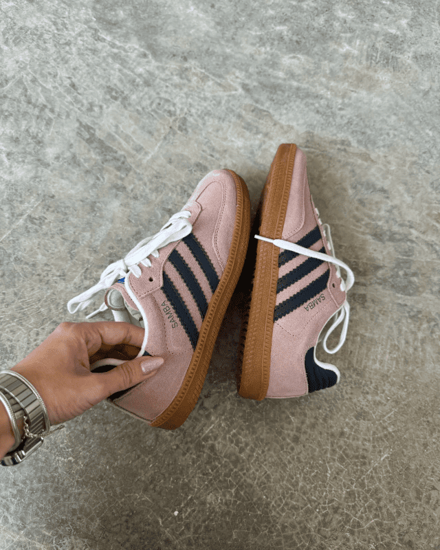 Tênis AD Samba Feminino Pink Navy em Camurça com Sola de Borracha