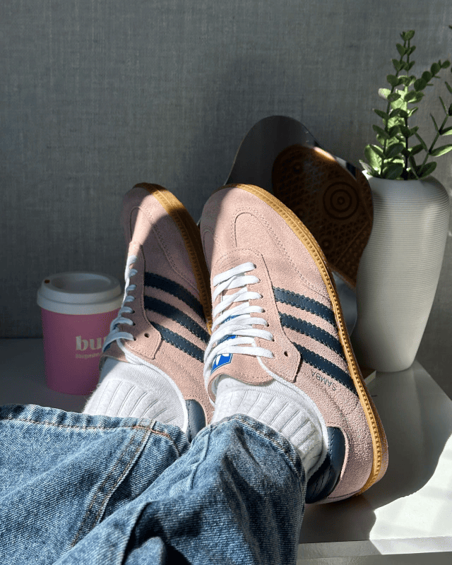Tênis AD Samba Feminino Pink Navy em Camurça com Sola de Borracha