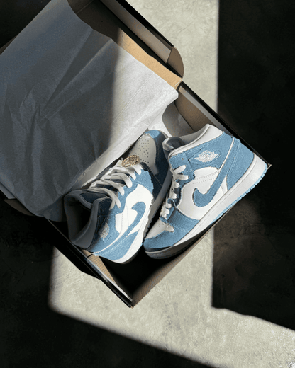 Tênis Jordan Denim Jeans Feminino com Pingentes no Cadarço