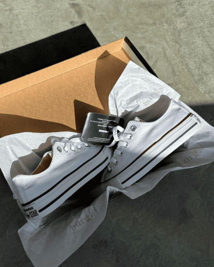 Tênis All Star branco feminino cano baixo com solado vulcanizado clássico