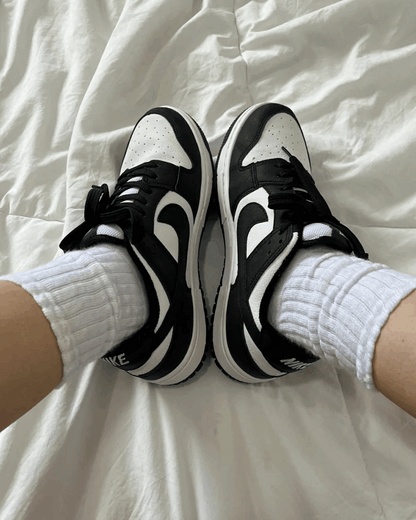 Tênis Dunk Preto e Branco Feminino Casual Confortável
