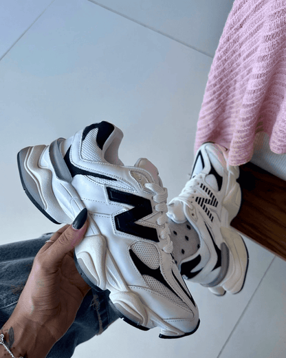 Tênis NB 9060 branco preto feminino com solado anatômico